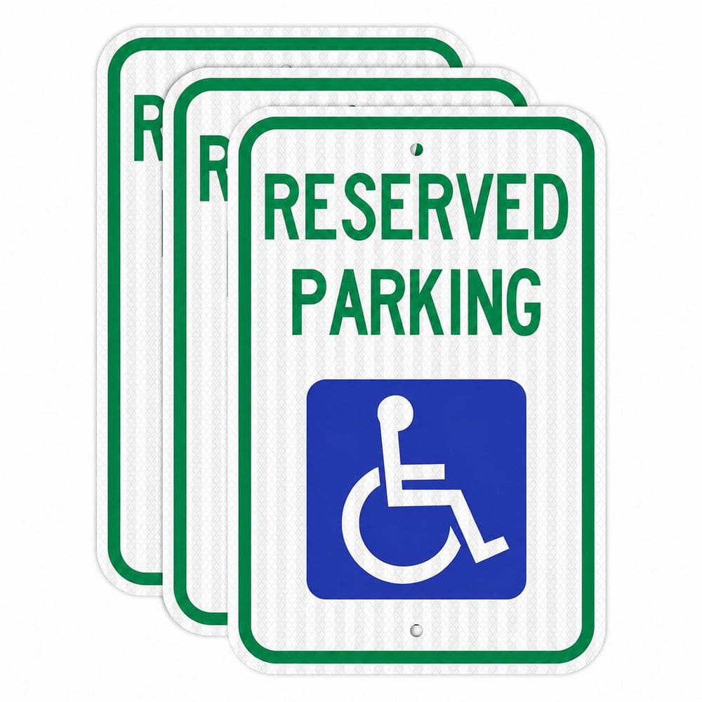 3 Pack 18 in. x 12 in. Engineer Grade Reflective Aluminum Reserved Parking Sign Rust Free Weatherproof price history on PriceWatchPro