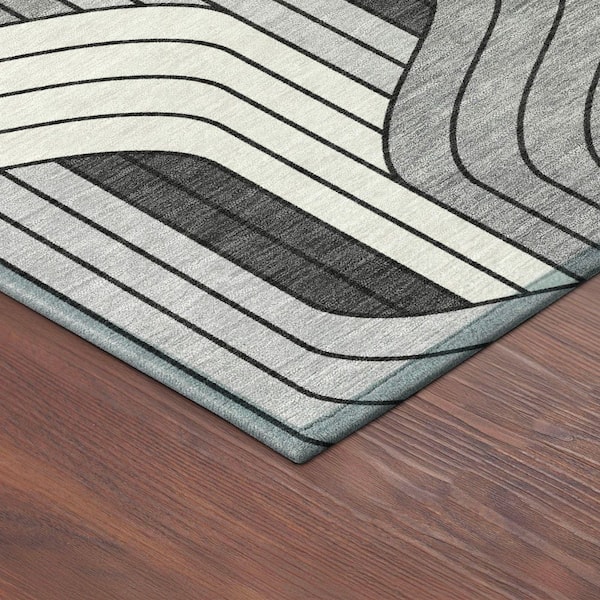 Chantille Machine Washable Indoor/Outdoor Abstract ACN2422 Ivory 10 ft. x 14 ft. Area Rug