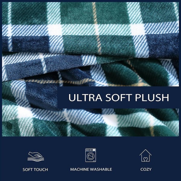Nautica Northsail Plaid 1-Pcs Navy/Green Ultra Soft Plush Fleece Twin  Blanket USHSEE1261998 - The Home Depot