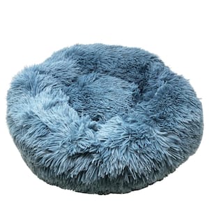 Medium Blue Nestler High-Grade Plush and Soft Rounded Dog Bed
