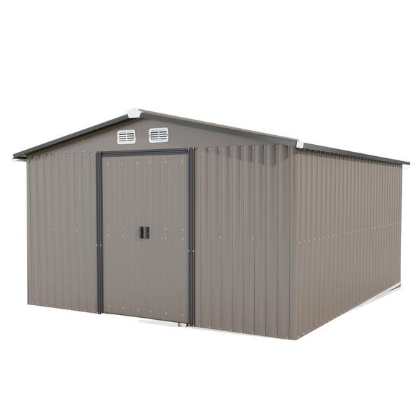 Unbranded 10 ft. x 8 ft. Metal Outdoor Storage Shed, Lockable Metal Garden Shed for Backyard Patio Shed Coverage Area 80 sq. ft.