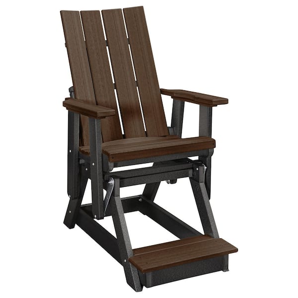 Brandon Series Black 27 in. 1 Person High Density Polyethylene Plastic Outdoor Balcony Height Glider