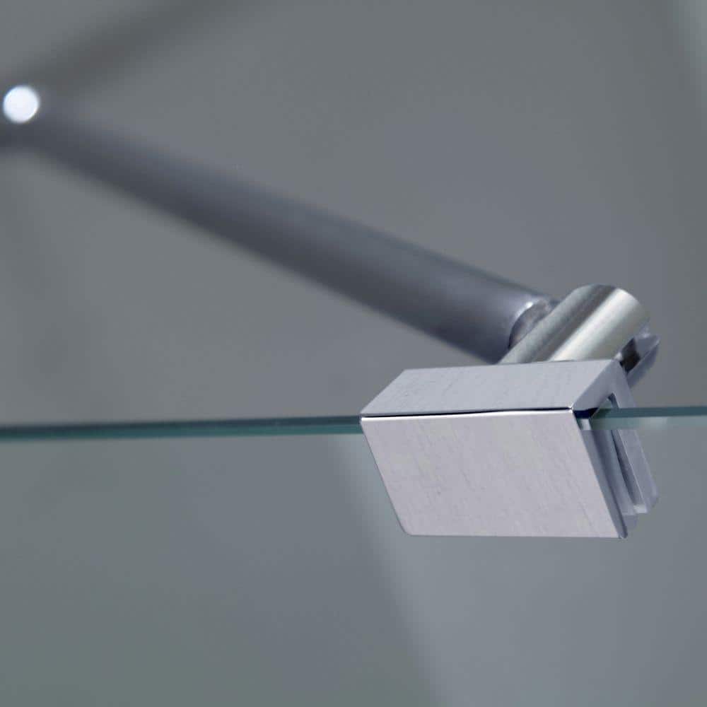 Avalux GS 48" x 72" Frameless Stainless Steel Hinged Shower Enclosure