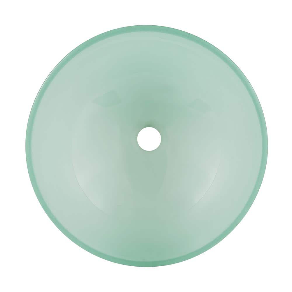 Cascade Frosted Glass 16.5" Vessel Sink with Faucet