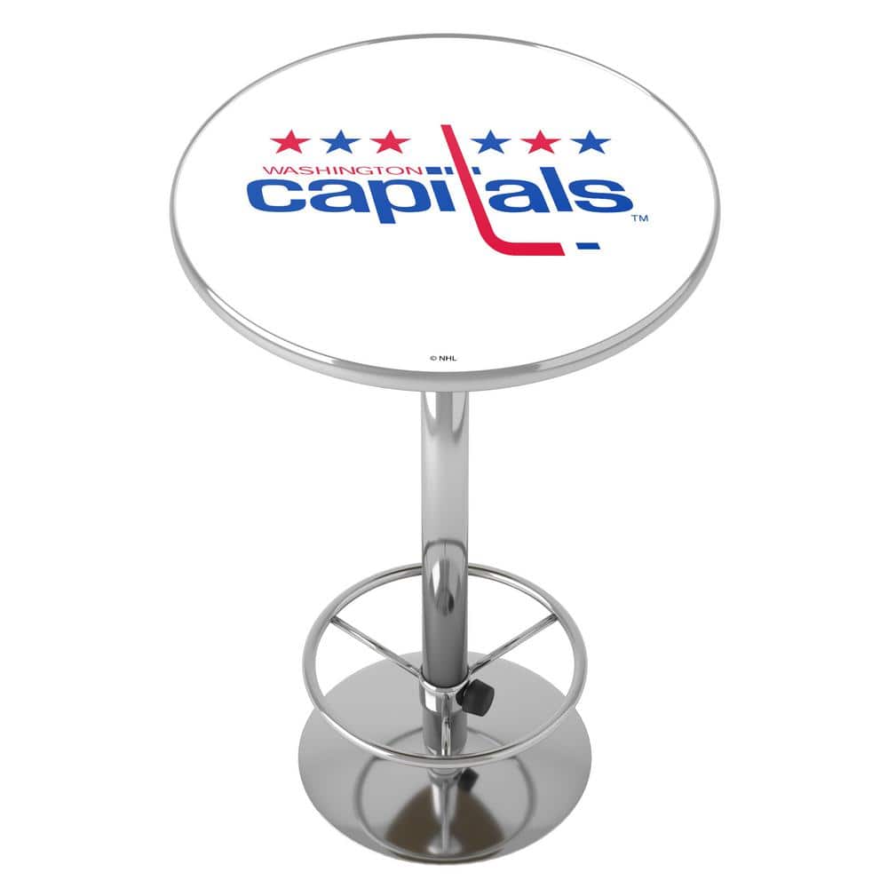 Washington Capitals Vintage 27 in. Chrome Round Table Top with Adjustable F