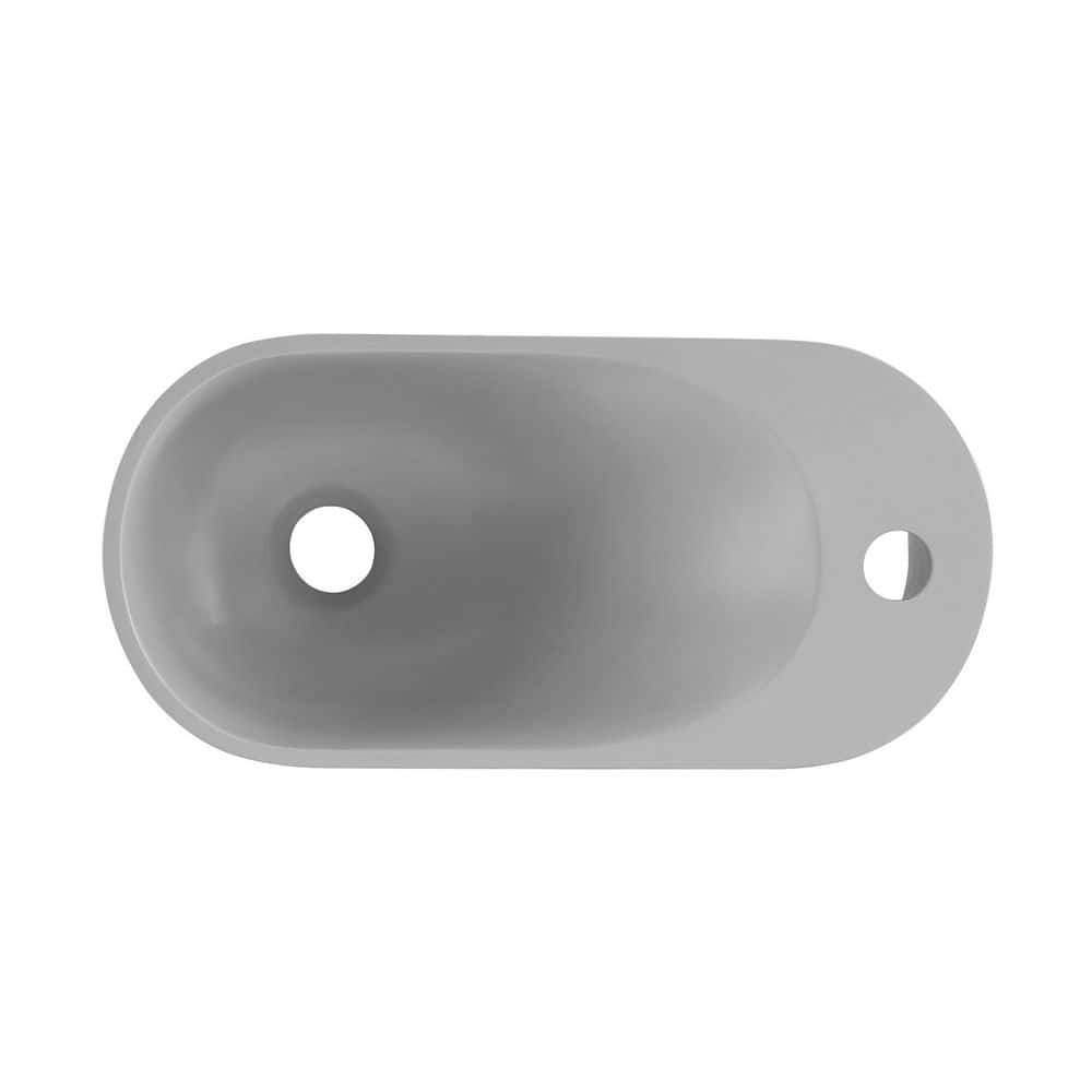 Terre 17.5" Gray Ceramic Wall-Mount Bathroom Sink