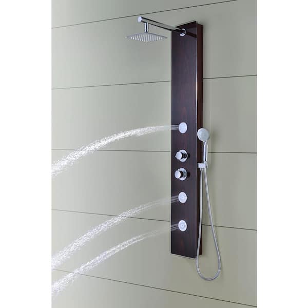 ANZZI Pure Series Mahogany 3-Spray Shower Panel System (Valve Included)