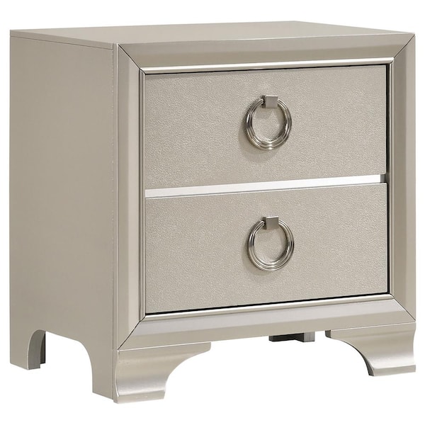 Coaster Salford Metallic Sterling 2-Drawer Nightstand