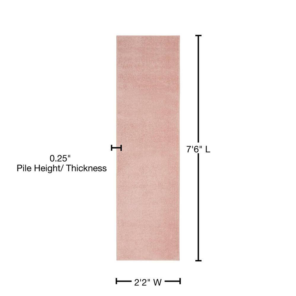 Pink Synthetic Reversible Runner Rug 2'2" x 7'6"