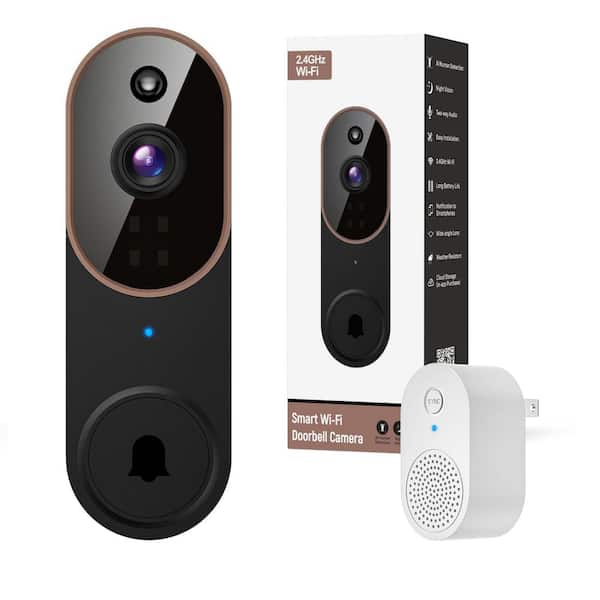 BIBIVIS Brown Wireless Wi-Fi Video Doorbell Camera, AI Motion Detection, Night Vision and Cloud Storage Plug-in Ring Doorbell