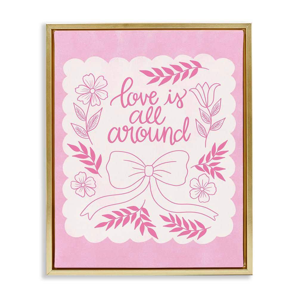 Pink Love All Around by Taylor Shannon Designs Gold Floater Frame Nature Graphic Art Print 21 in. x 17 in. price history on PriceWatchPro