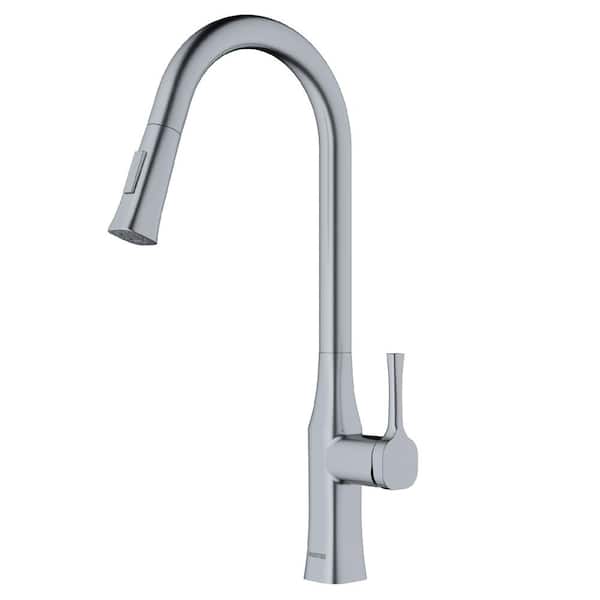 Karran Standerton Single Handle Pull-Down Sprayer Kitchen Faucet in Stainless Steel