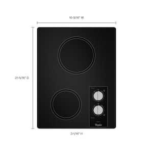 15 in. Ceramic Radiant Glass Electric Cooktop in Black with 2 Burner Elements