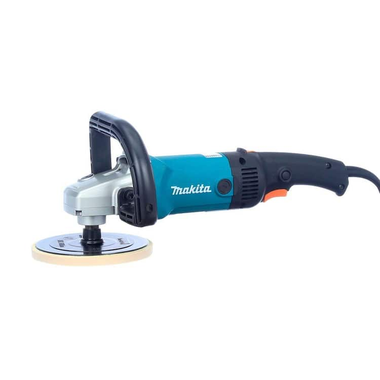 Makita 10 Amp 7 in. Corded Variable Speed Hook and Loop Sander/Polisher w/ Soft Start, Backing Pad, Side Handle and Loop Handle