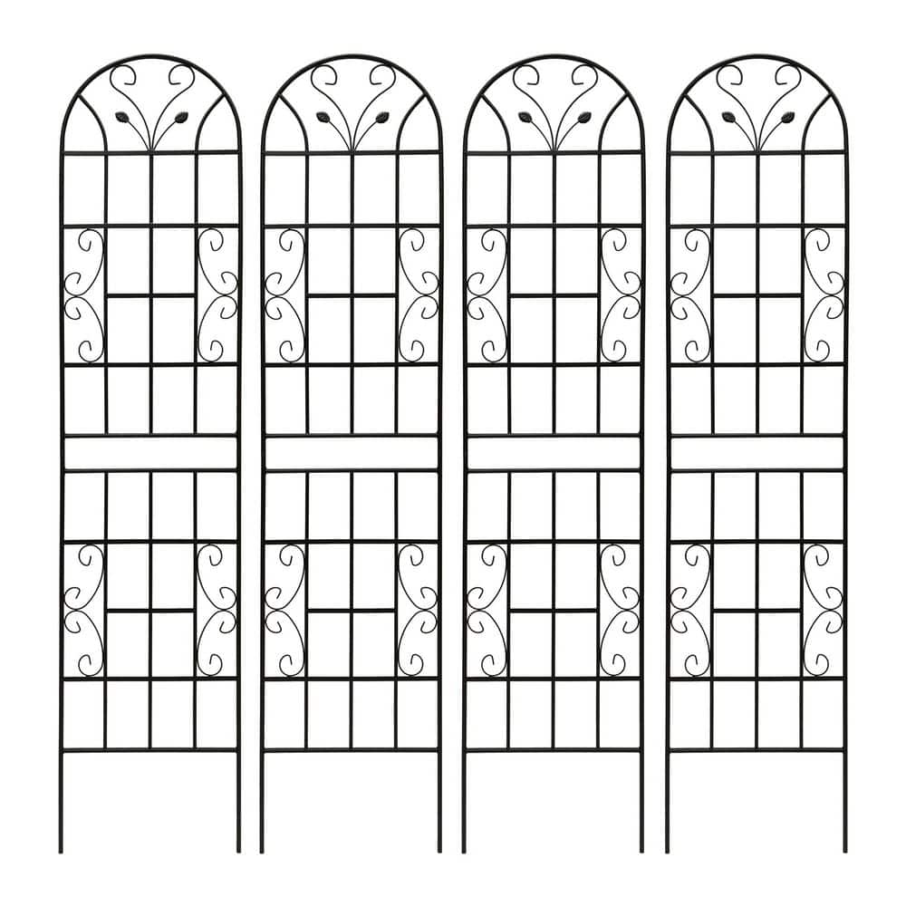 86.7 in. Outdoor Garden Plant Climbing Rustproof Black Metal Trellis, 4-Piece price history on PriceWatchPro