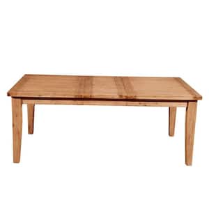 60-78 in. Natural Brown Rectangular Wooden Top Extension Dining Table with Butterfly Leaf Made (Seats 4)