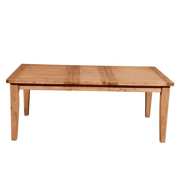 Benjara 60-78 in. Natural Brown Rectangular Wooden Top Extension Dining Table with Butterfly Leaf Made (Seats 4)