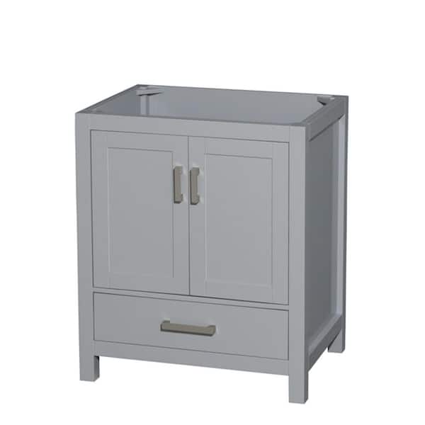 Wyndham Collection Sheffield 29 in. W x 21.75 in. D x 34.5 in. H Single Bath Vanity Cabinet without Top in Gray