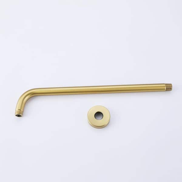 3-Setting Spray Dual Shower Head Wall Mount Fixed and Handheld Shower Head with Hand Shower Flow rate 1.8 GPM in Gold