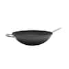 IMUSA GKG-61021 Light Cast Iron Pre-Seasoned Wok with Wood Handle 14-Inch,  Red 