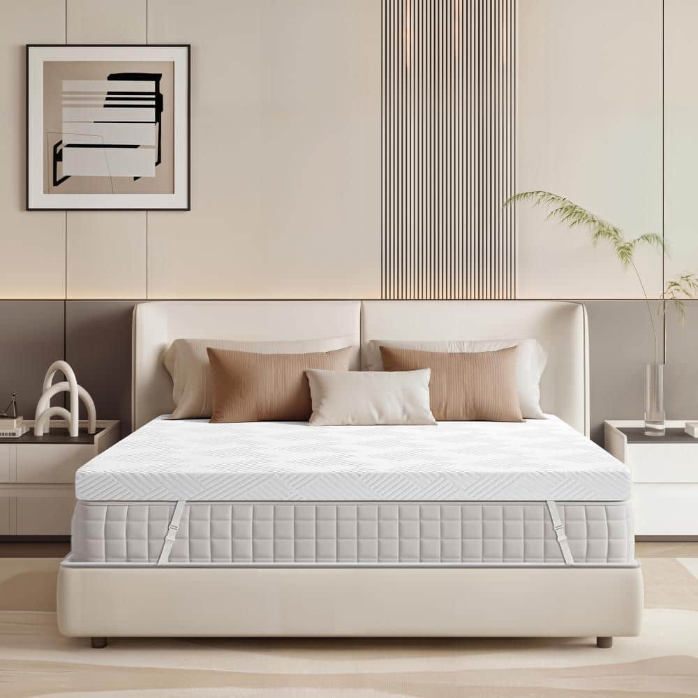 "4"" Extra Firm Full Mattress Topper,Gel Memory Foam Bed Pad with Washable Cover & Anti-Slip Straps Twin Size" price history on PriceWatchPro