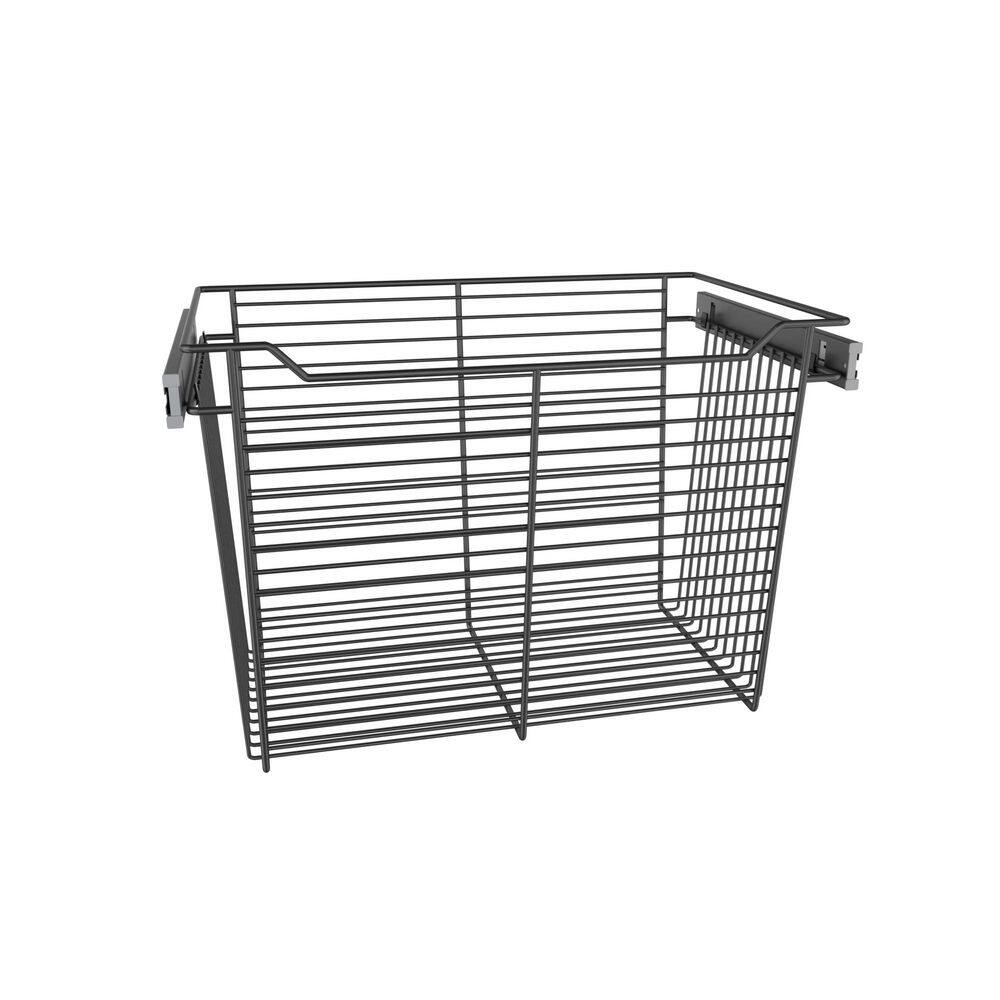 Classic 15.94 in. H x 24 in. W Matte Black Aluminum Full-Extension Wire Sliding Basket for Cabinets price history on PriceWatchPro