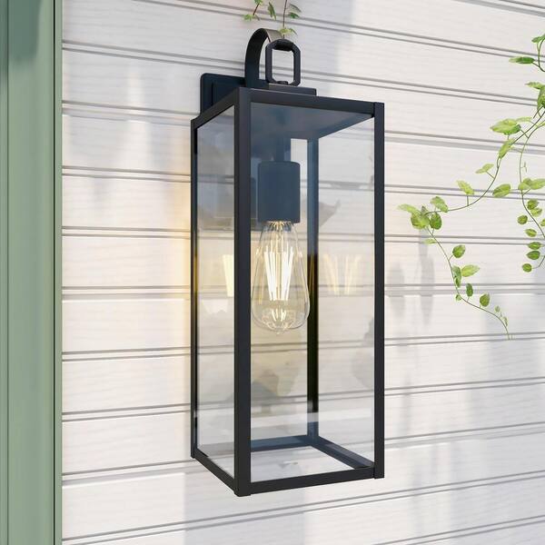 Pia Ricco 1-Light Black Outdoor Wall Lantern E26 Base Max 60-Watt (4-Pack)