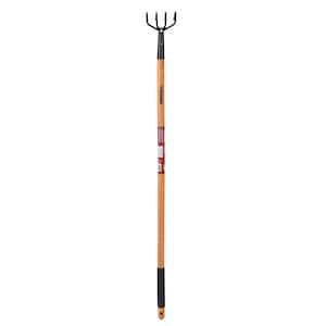 51 in. L 4-Tine Wood Handle Cultivator with Grip