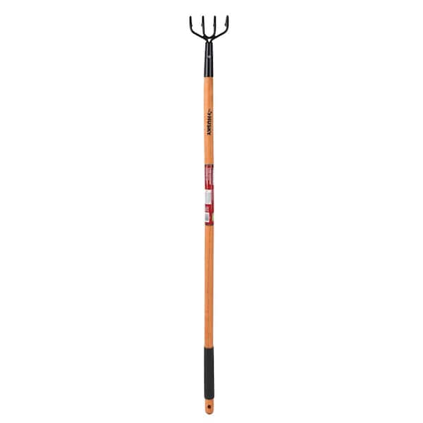 Husky 51 in. L 4-Tine Wood Handle Cultivator with Grip