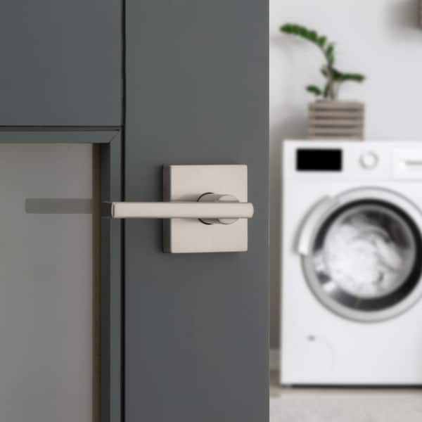 Kwikset Halifax Square Satin Nickel Hall/Closet Door Lever