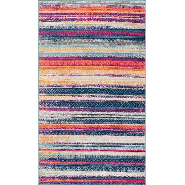 Rug Branch Savannah Multicolor (2 ft. x 10 ft.) Abstract - 2 ft. 3 in. x 10 ft. Modern Abstract Runner Area Rug