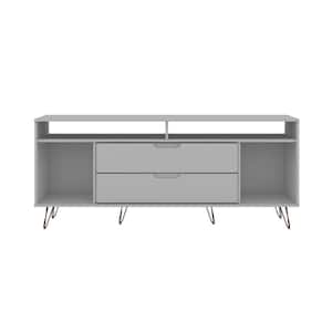 Rockefeller 63 in. White Composite TV Stand Fits TVs Up to 60 in.