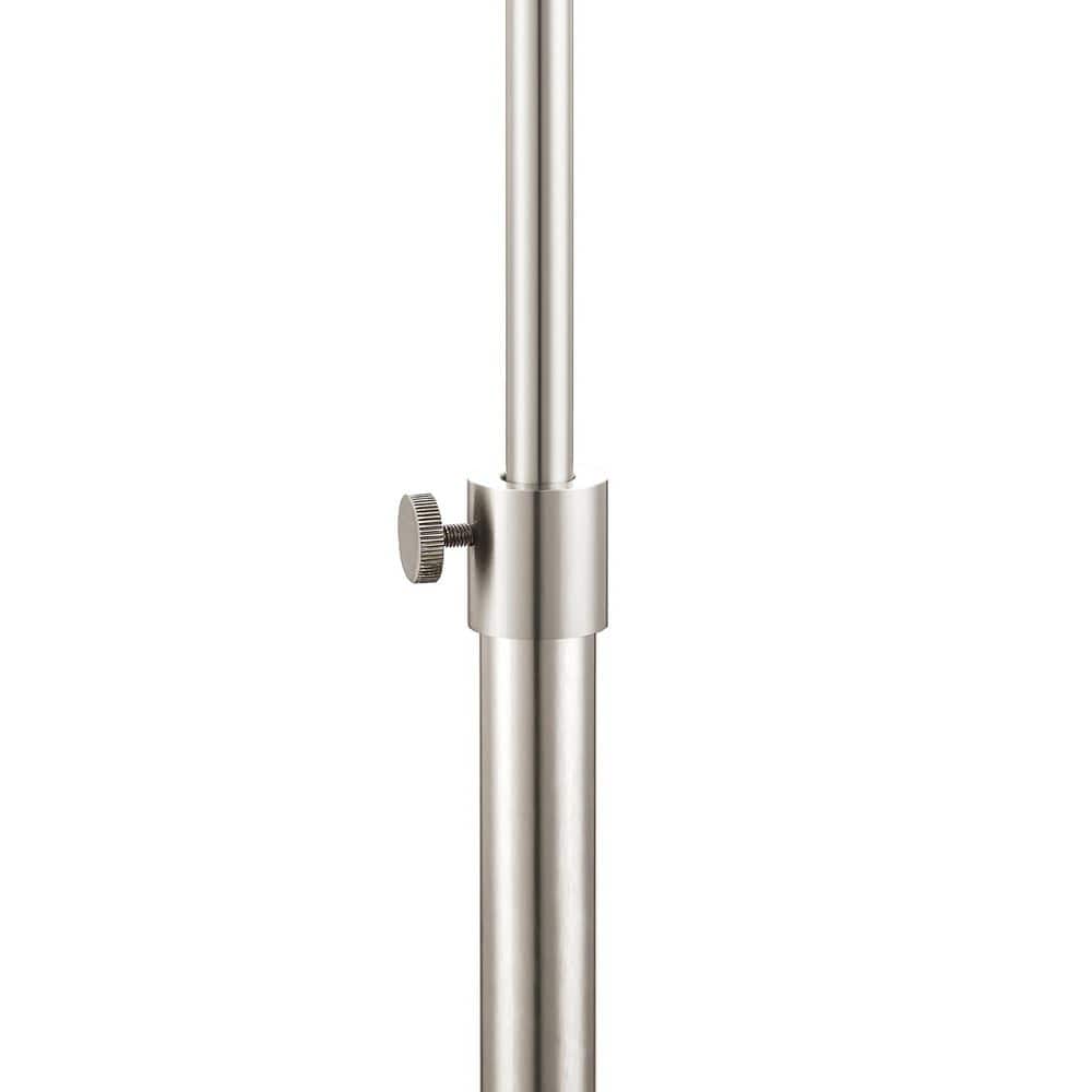 63.5" Brushed Nickel Adjustable Floor Lamp with White Linen Shade