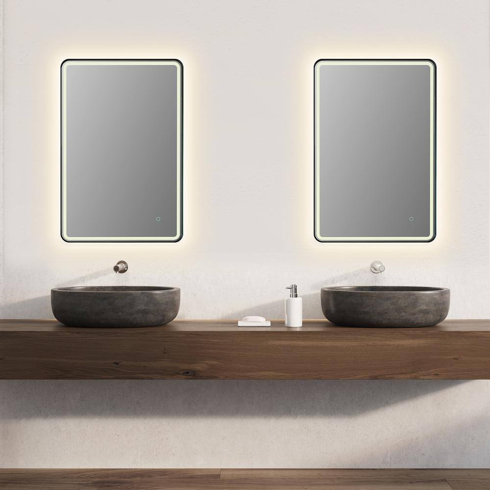 Viaggi 36" x 24" Silver and Gold LED Bathroom Vanity Mirror