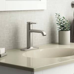 Ashan Single Hole Single-Handle Bathroom Faucet in Vibrant Brushed Nickel