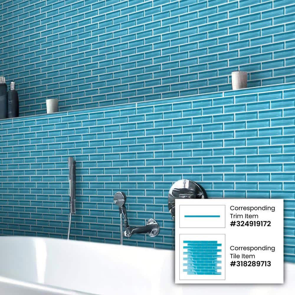 Sapphire Blue Glossy Glass Mosaic Tile 11.9" x 11.9"