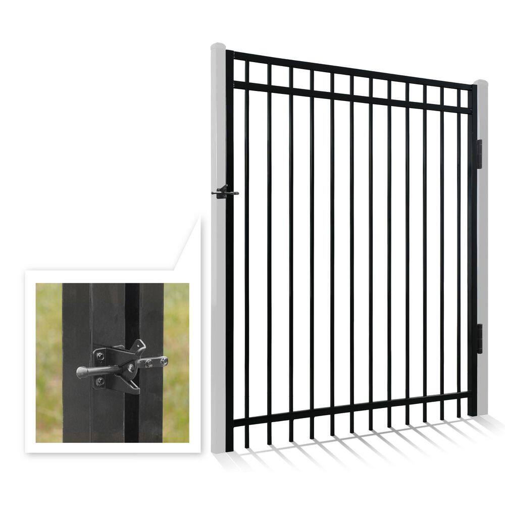 Anti-Rust 5 ft. x 6 ft. Black Steel Flat Top Fence Gate price history on PriceWatchPro