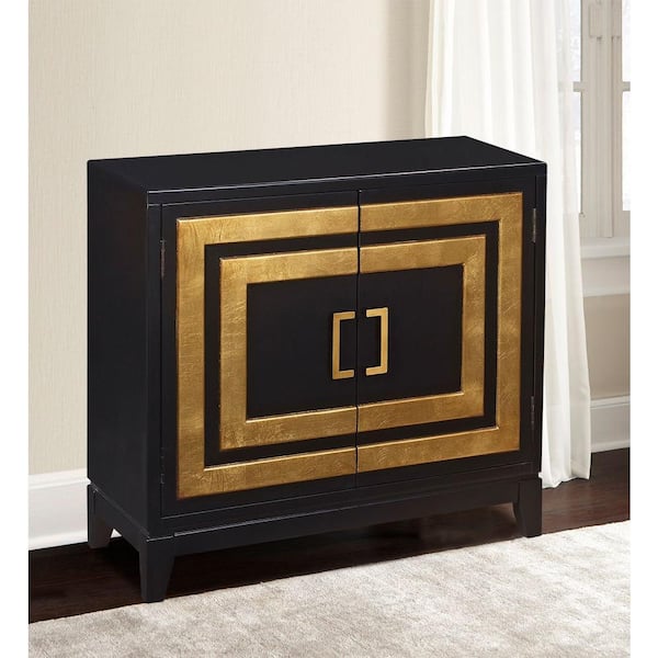 Pulaski Furniture Black and Gold Storage Cabinet