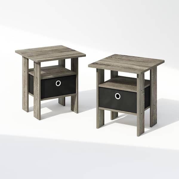 Furinno Tidur French Oak 1 Drawer 17.5 in. W Nightstands (Set of 2)
