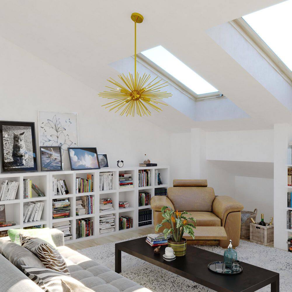 Elegant Gold 28" Glass Pendant Light for Modern Spaces