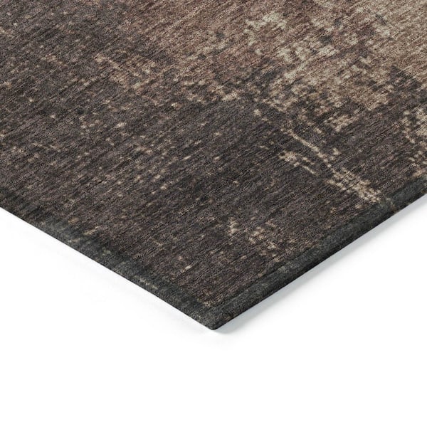 Chantille Machine Washable Indoor/Outdoor Abstract ACN1904 Chocolate 8 ft. x 10 ft. Accent Rug