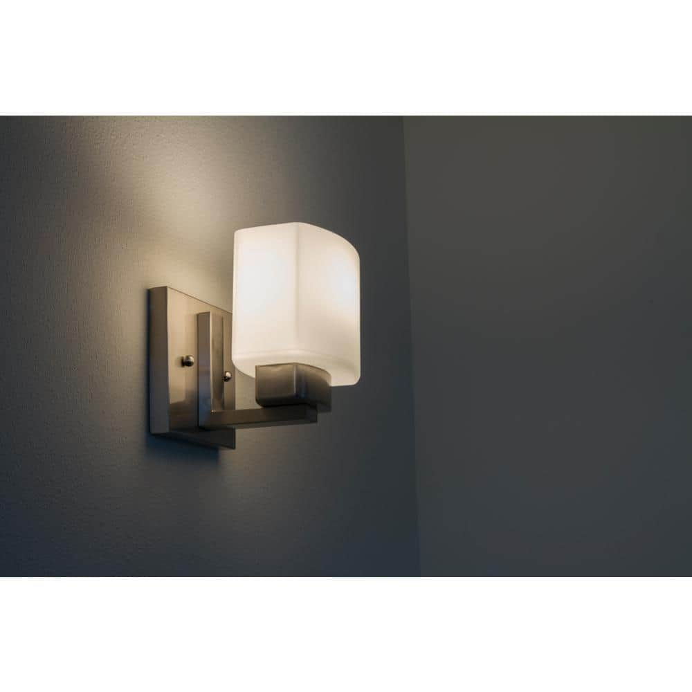 Dove Creek 6'' Satin Nickel Dimmable Vanity Wall Sconce with Frosted Glass