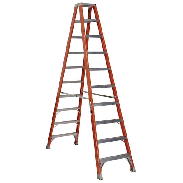 Louisville Ladder 10 ft. Fiberglass Twin Step Ladder with 300 lbs. Load Capacity Type IA Duty Rating