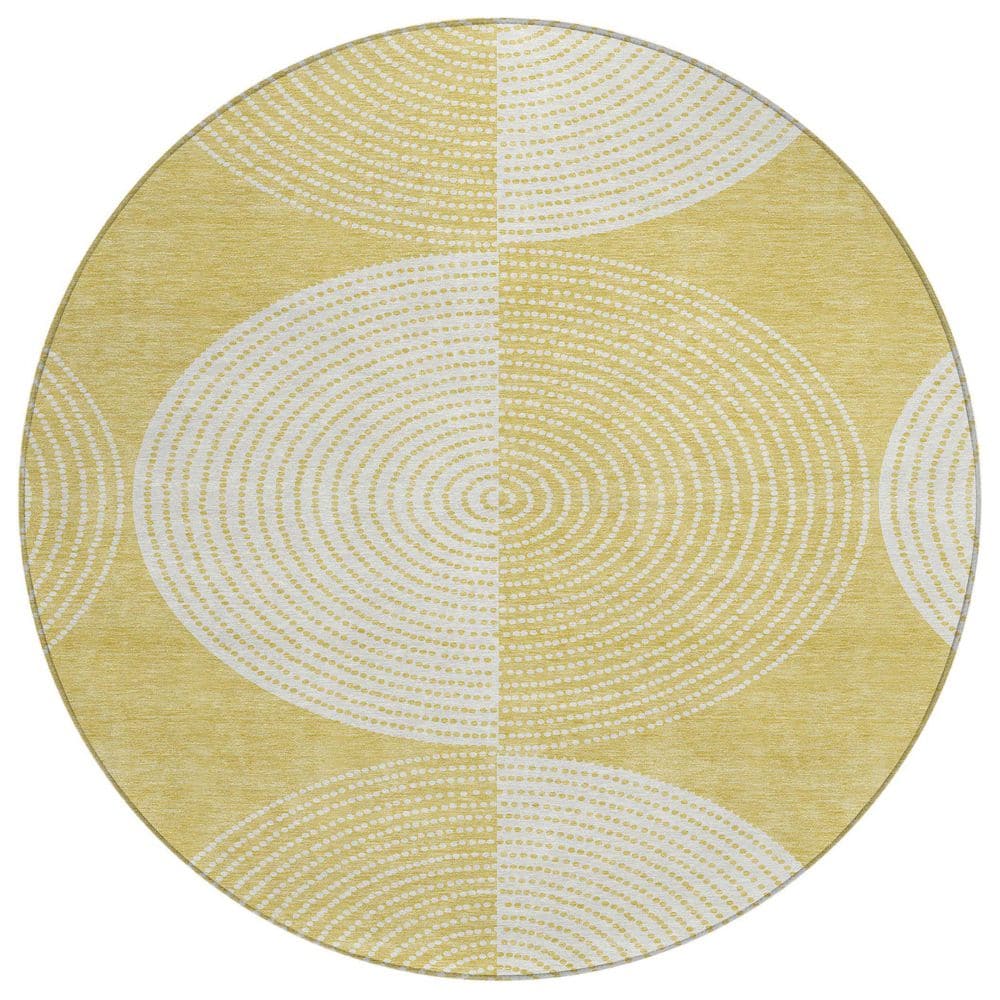 Chantille Machine Washable Indoor/Outdoor Abstract ACN2275 Gold 8 ft. x 8 ft. Area Rug price history on PriceWatchPro