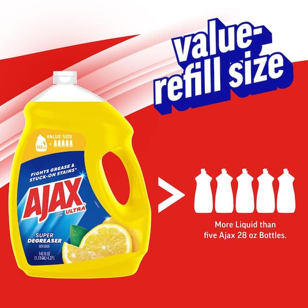 Ajax Ultra Super Degreaser 145 oz. Lemon Liquid Dish Soap (4-Pack