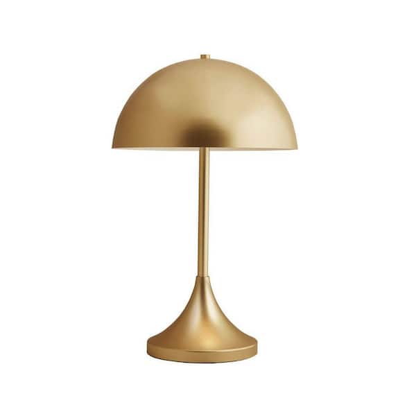 Dome-Shaped 24.25 in. H 2-Light Metal Table Lamp, Gold