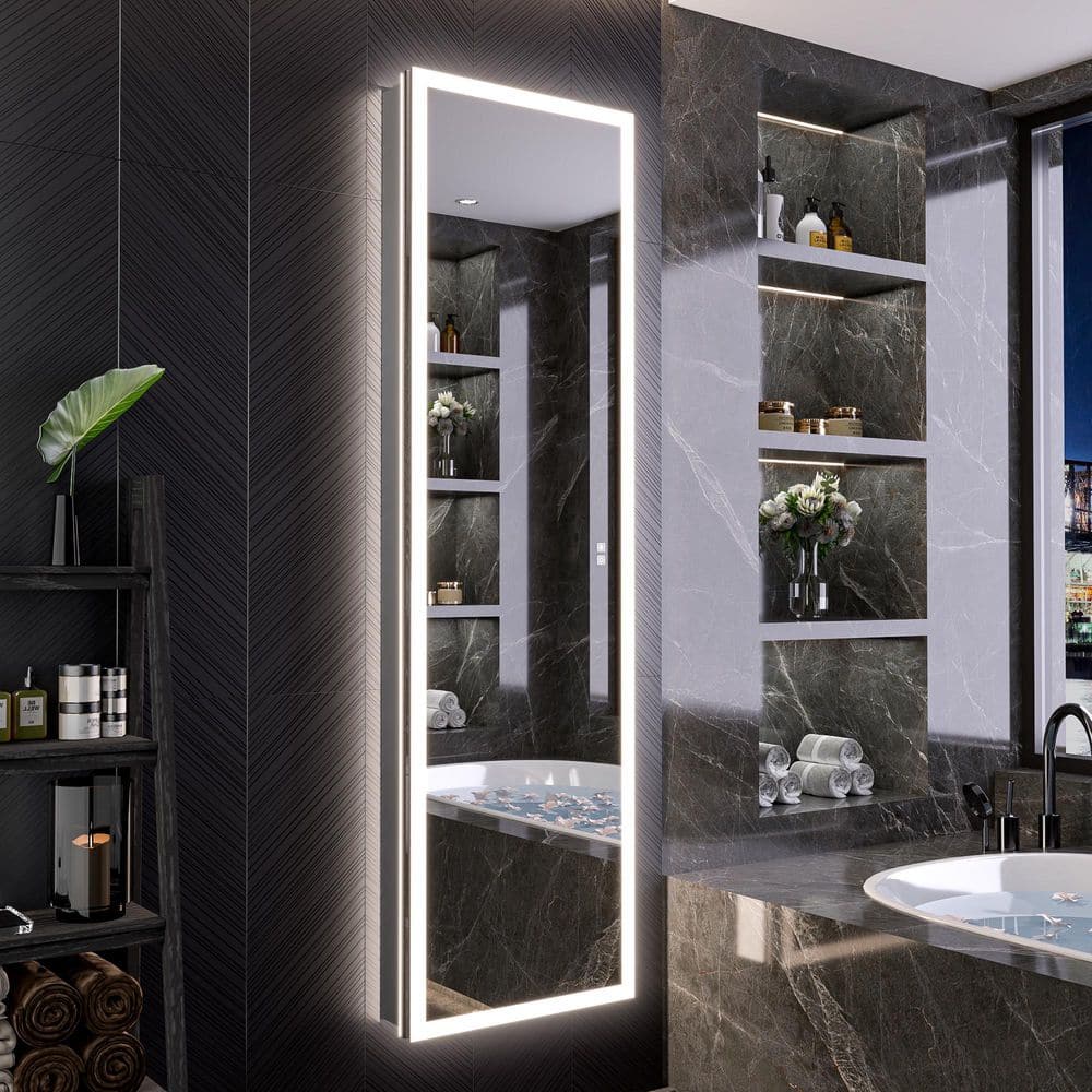 20 in. W x 70 in. H Rectangular Aluminum LED Medicine Cabinet with Mirror, Dimmable Light, Outlet and USB Port price history on PriceWatchPro