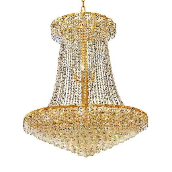 Elegant Lighting 22-Light Gold Chandelier with Clear Crystal