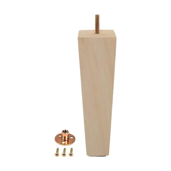 American Pro Decor 8 in. x 2-1/4 in. Mid-Century Unfinished Hardwood Square Taper Leg