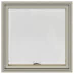 36 in. x 36 in. W-2500 Series Desert Sand Painted Clad Wood Awning Window w/ Natural Interior and Screen